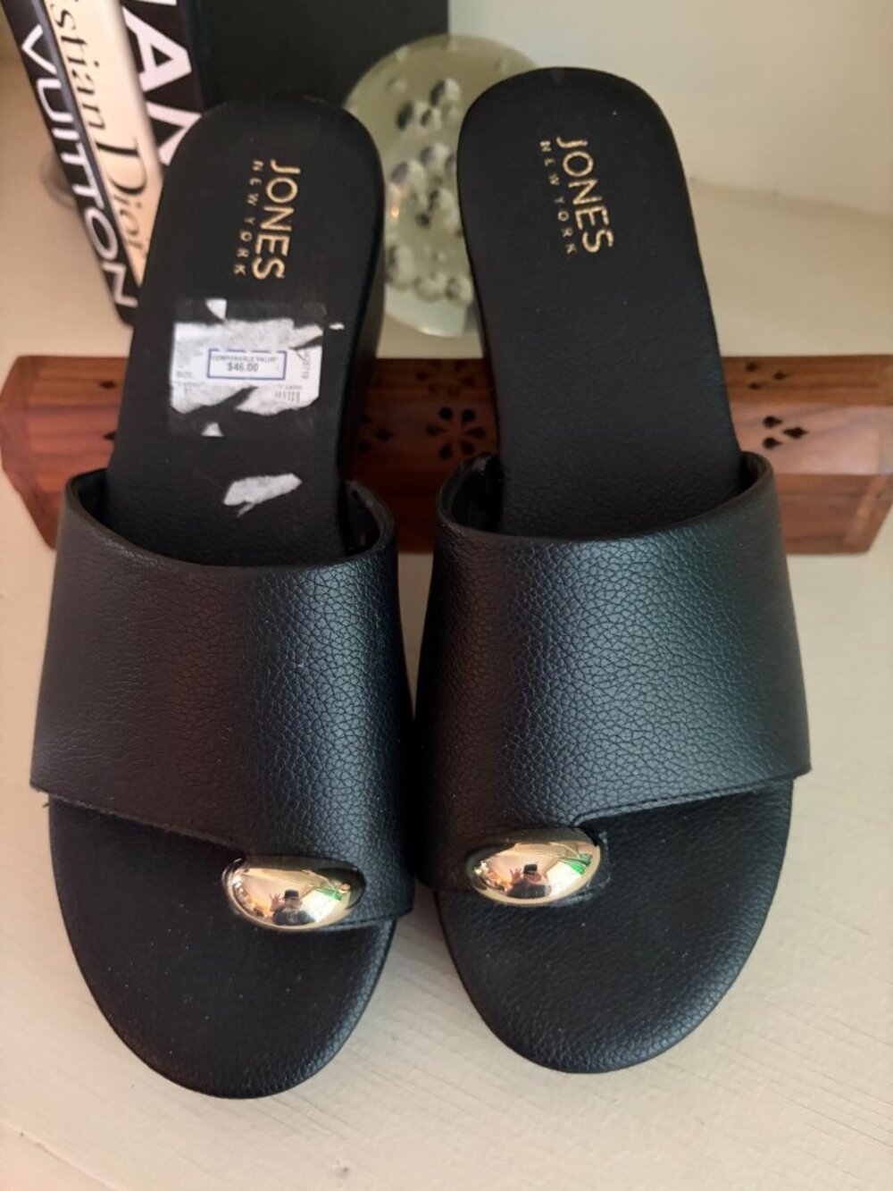 Jones New York Women's Junely Toe Loop Platform Wedge Sandals Size 10